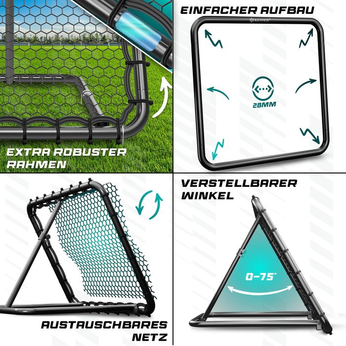 KESSER Rebounder Piłkarski 128x128 cm – Regulowany, bramka do piłki