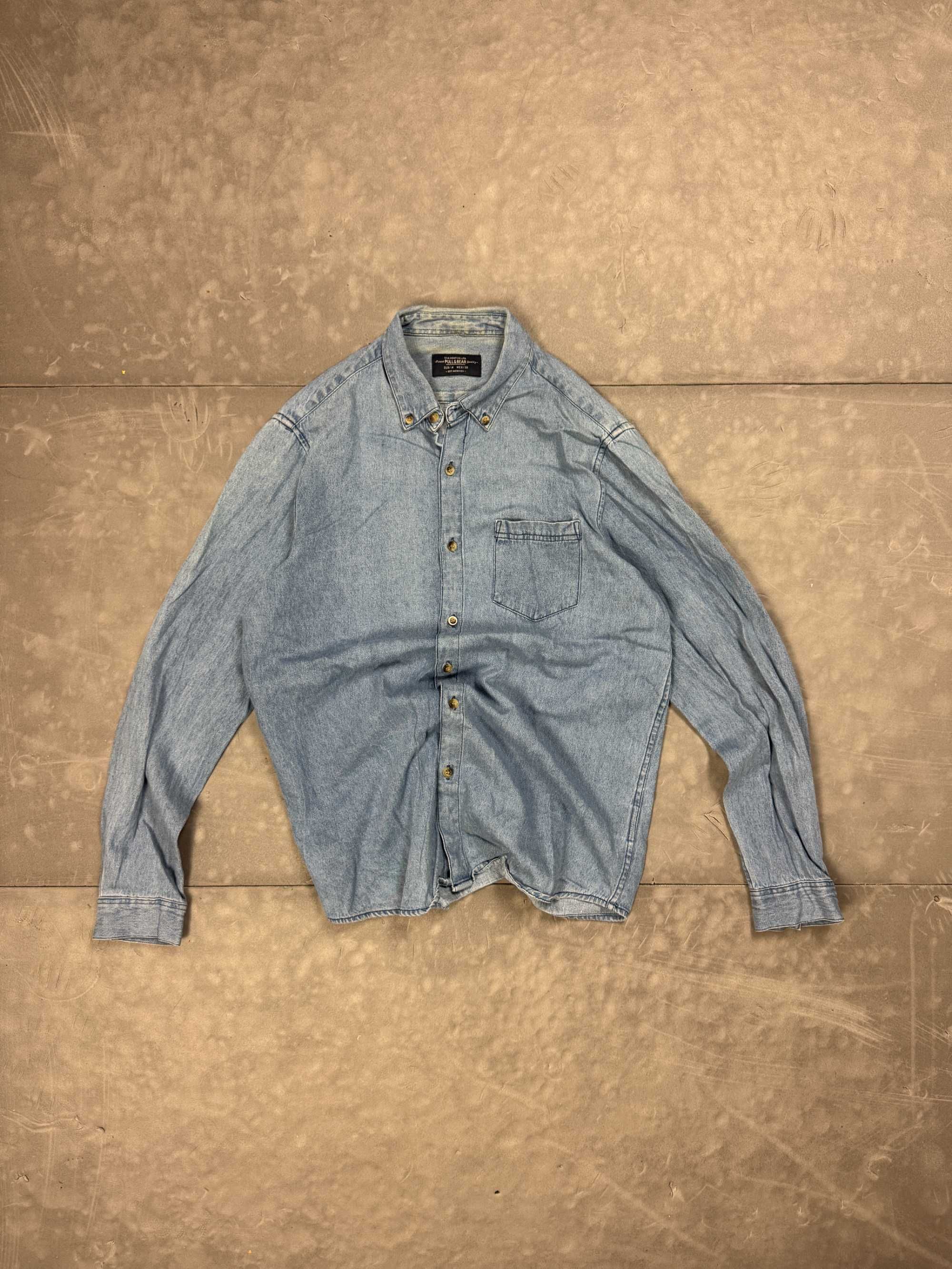 Pull & Bear niebieska jeansowa koszula denim y2k (M/L) streetwear 90s