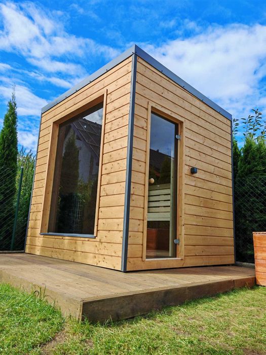 Nowoczesna Drewniana Sauna Ogrodowa