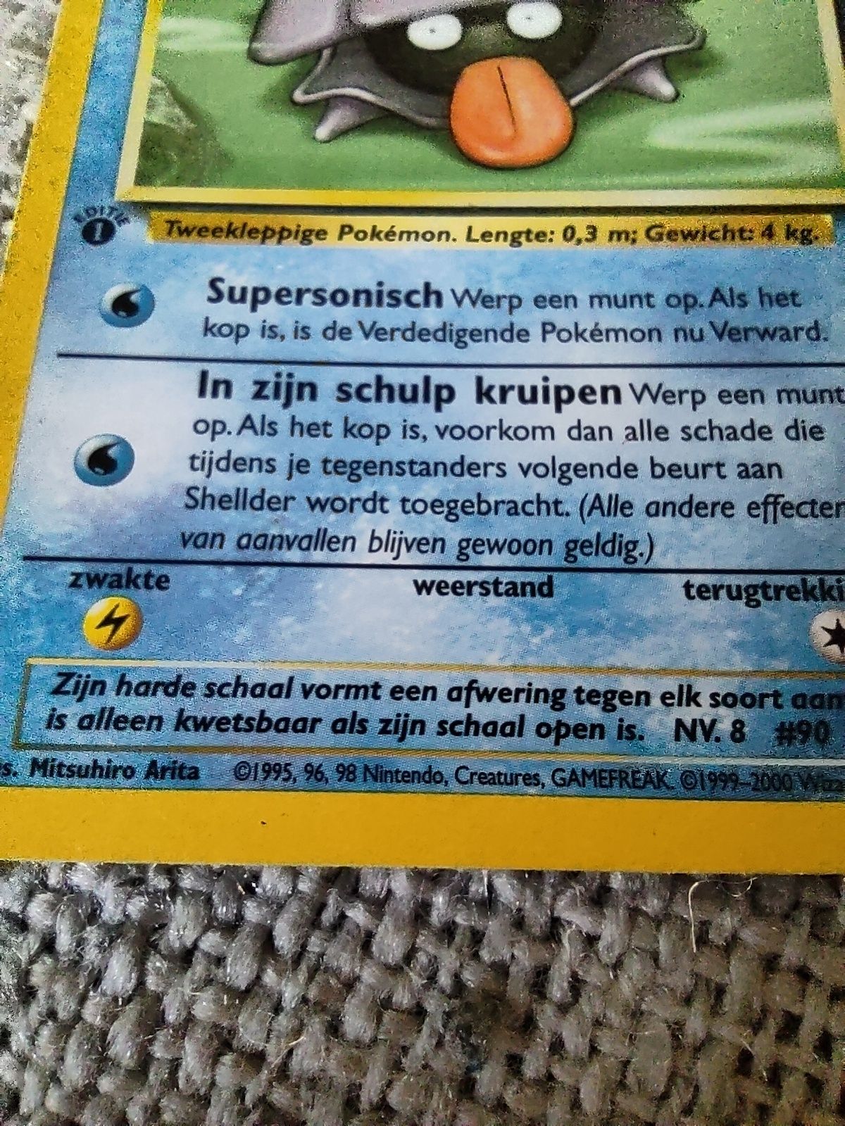 Karta pokemon shellder 1995 wersja holenderska