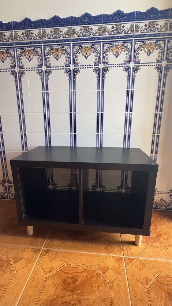 KALLAX Estante, preto-castanho, 77x41 cm