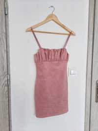 Różowa sukienka na ramiączkach mini