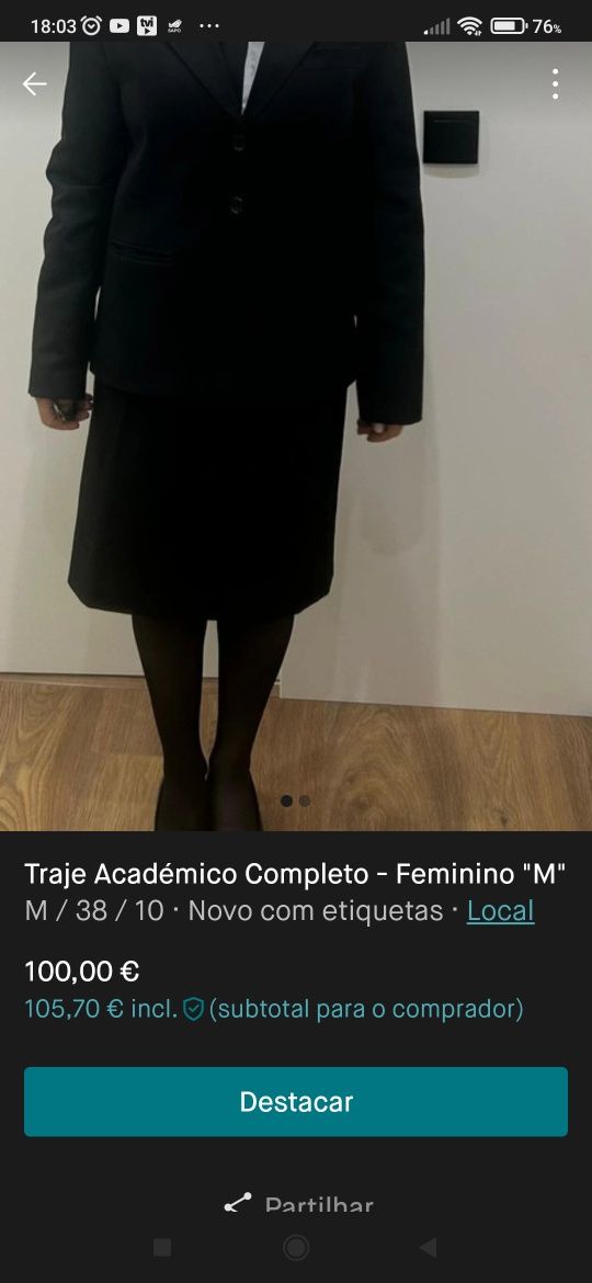 Traje feminino UTAD