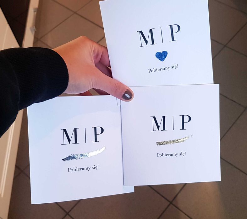 Zaproszenia ślubne GLAMOUR delikatne foliowane