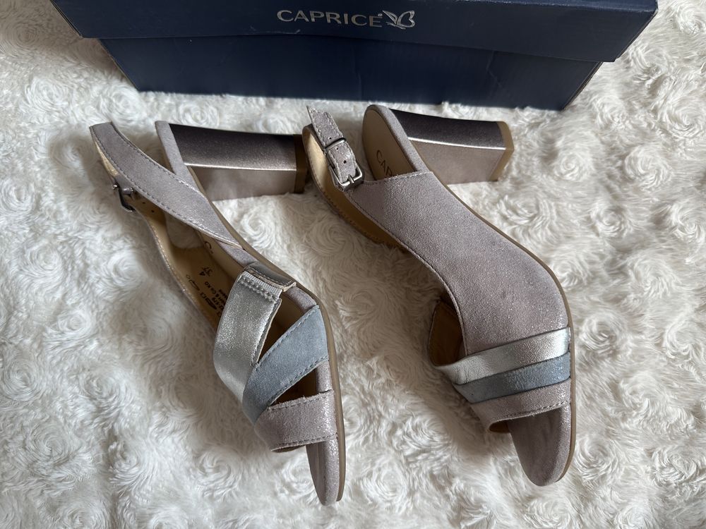 Buty damskie sandały na słupku brokatowe błyszczące 37
