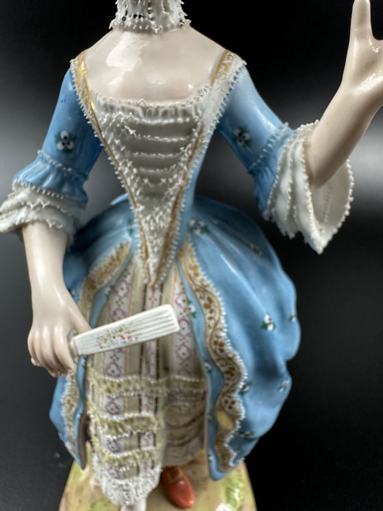 Figurka Dama z wachlarzem 1850 - 1924 Misnia Meissen