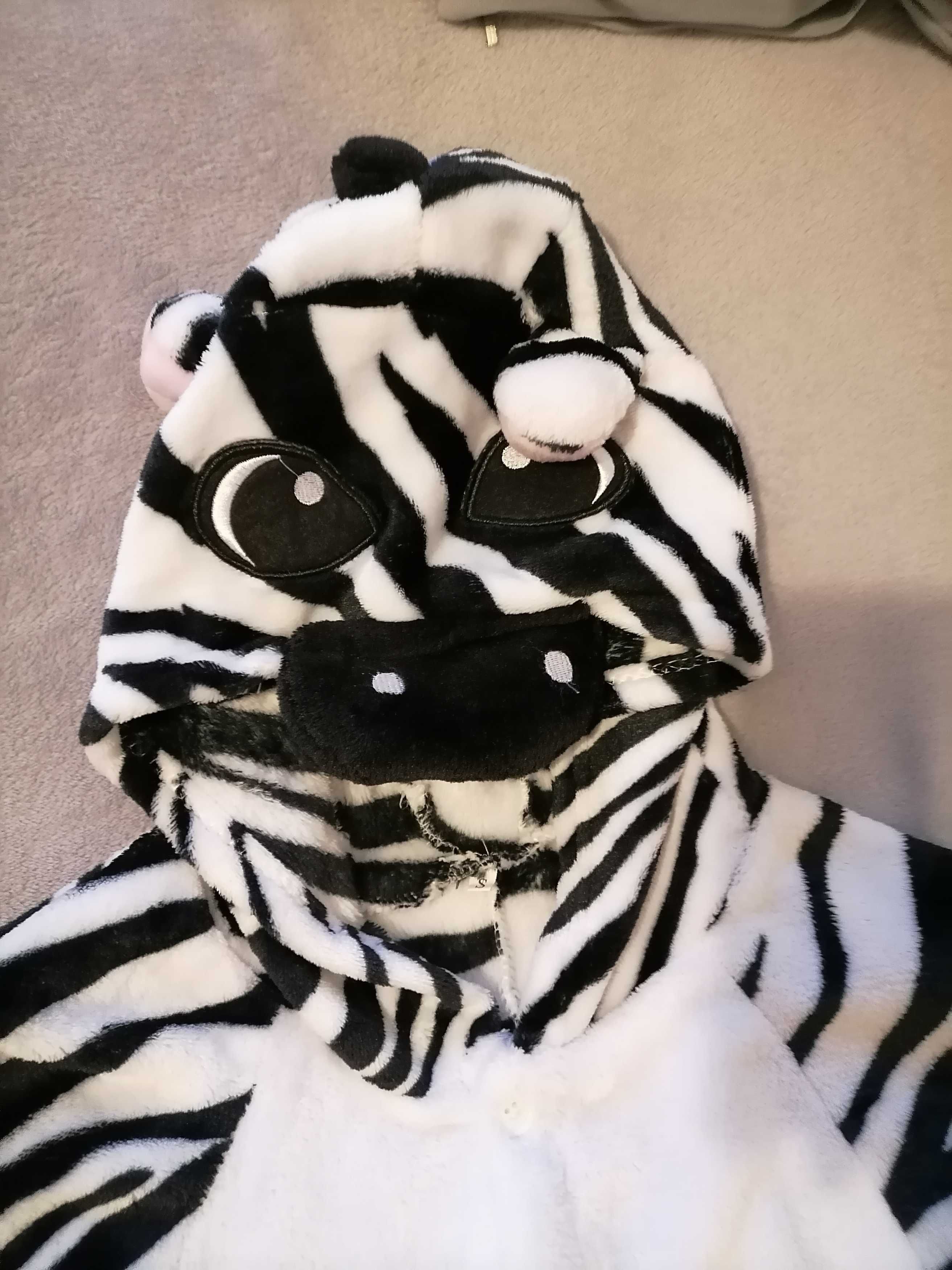 Kombinezon Zebra r. S piżama kostium karnawałowy