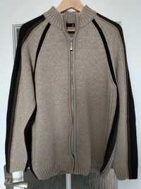 Rozsuwany męski sweter, beżowy, MTL, rozmiar XL