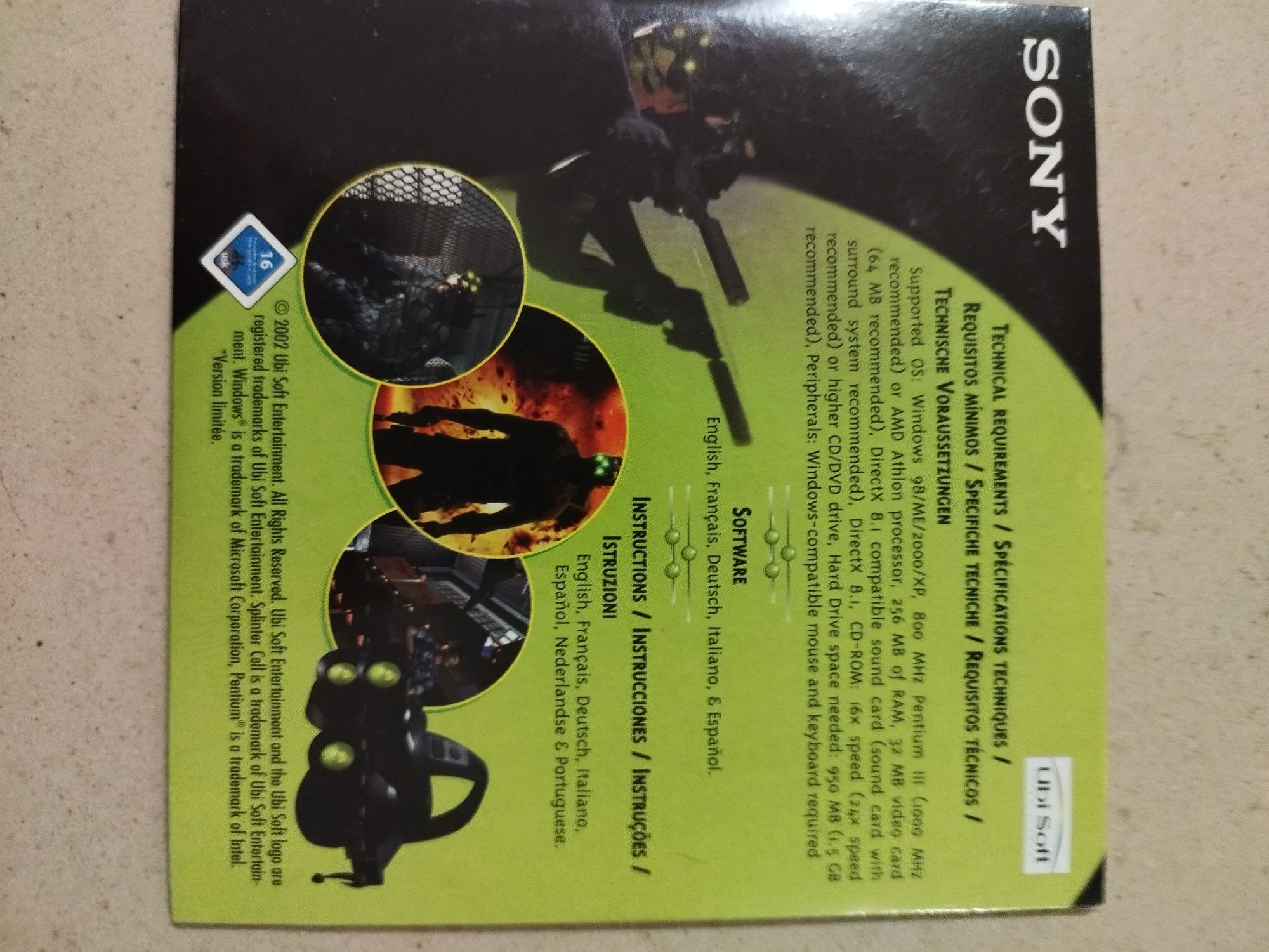 CD jogo Splinter Cell limited edition Sony