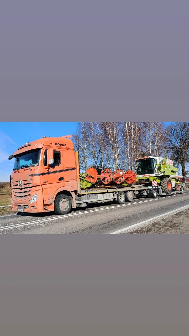 Transport maszyn rolniczych budowlanych Ciągników Kombajnów Laweta