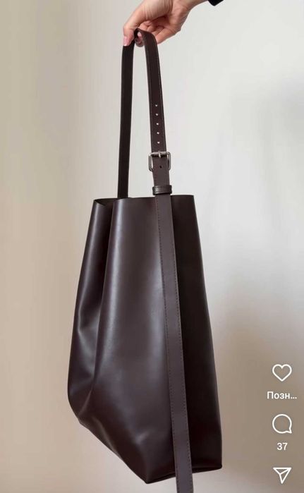Сумка шкіряна коричнева шоколадна велика