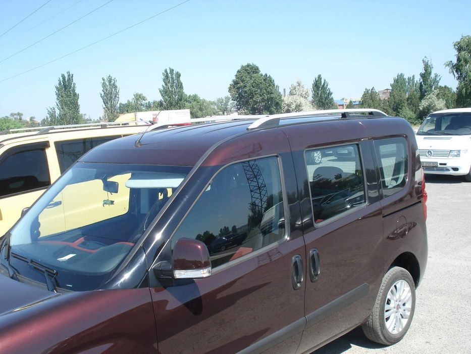 Рейлінги CROWN Fiat Doblo II 2010- Opel Combo 2011- КОРОТКІ  сірий мат