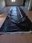 Lona Oleado Vinyl Preto e Branco 600gr ilhoses usada uma vez