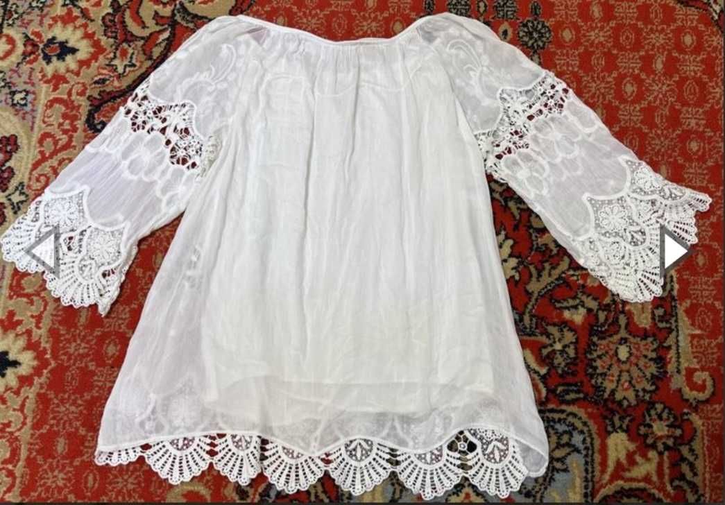 Ажурная летняя блузка s-m-l-XL. Италия