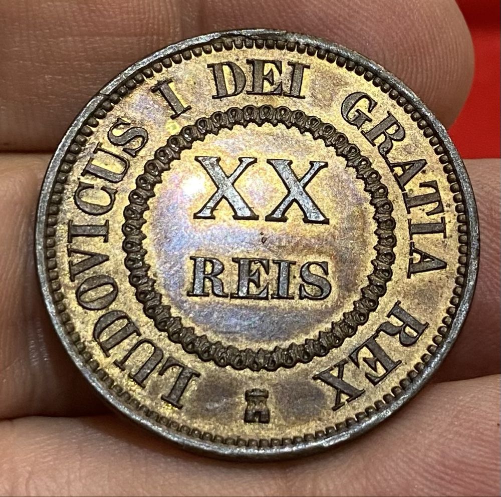 Moeda Ensaio XX Reis D LUIS 1863