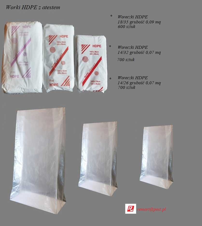 woreczki hdpe 18/35 "kurczak" 600 sztuk atest