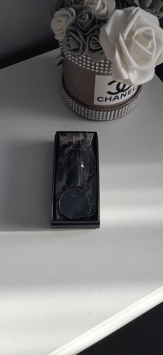 Meski zegarek na pasku Geneva niebieskie detale