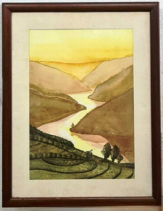 Pintura original a Aguarela de José Barbosa