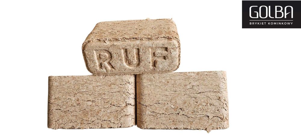 Brykiet drzewny RUF 100% buk, bukowy. Zastępuje drewno, węgiel
