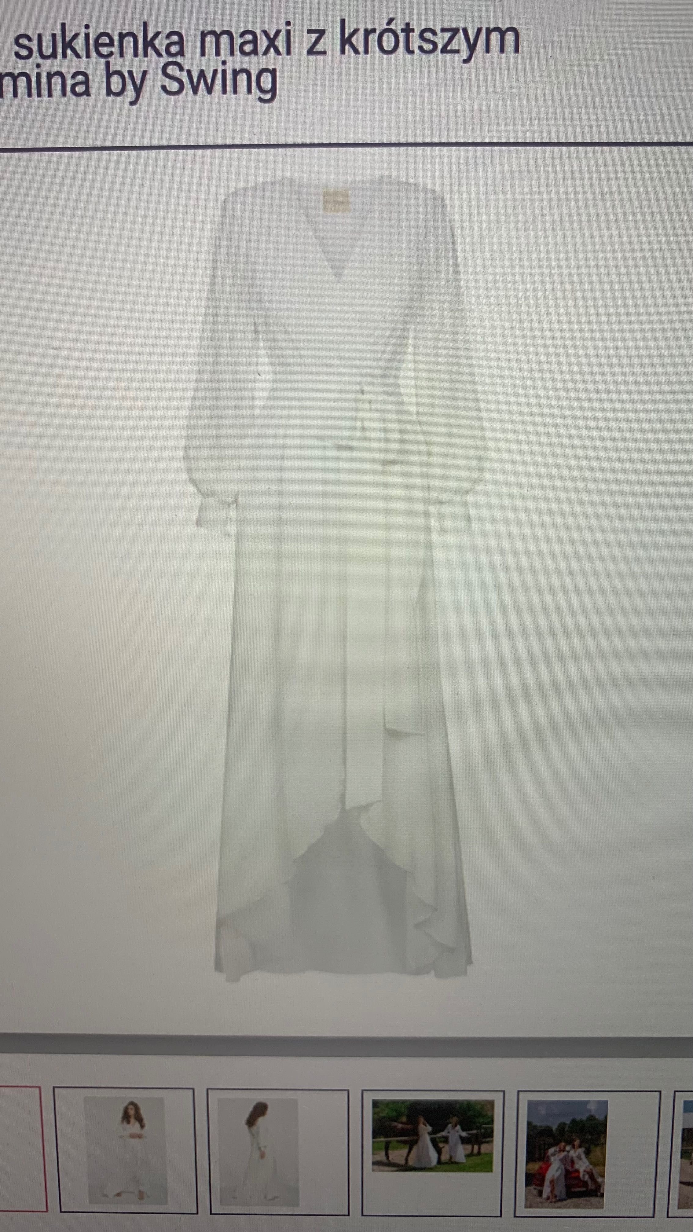 Swing fashion długa biała suknia ślubna komunia chrzciny poprawiny