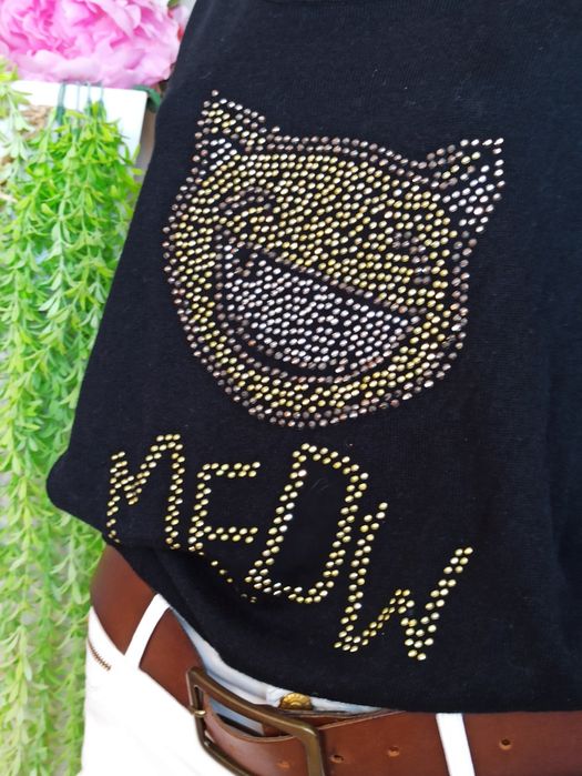 Sg Sweter z krótkim rękawem z dżetami nietoperz 34 , 36 , XS  , S orgi