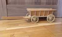 Zabawka vintage drewniany wóz drabiniasty
