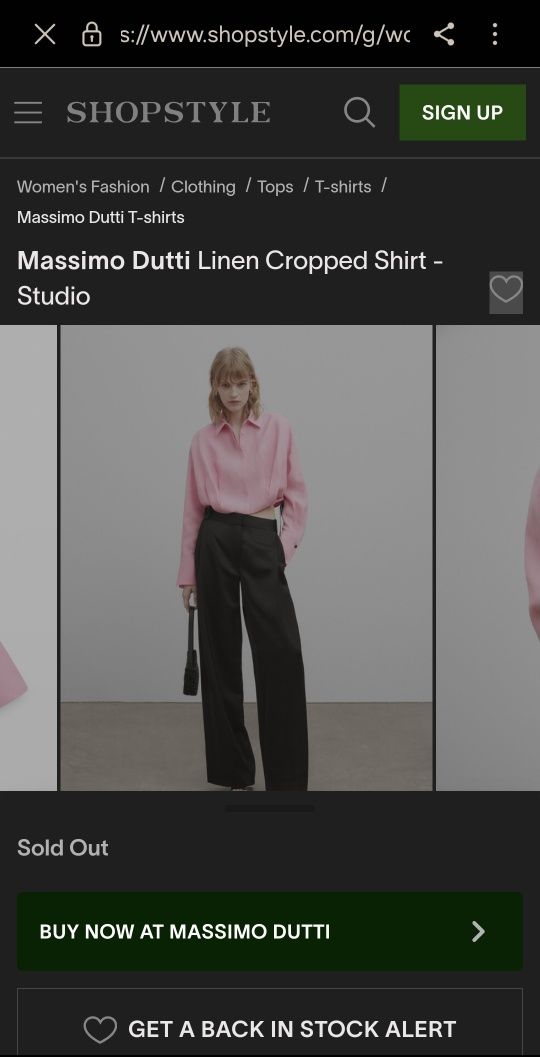 Комплект Massimo Dutti Рубашка і кроп топ блуза
