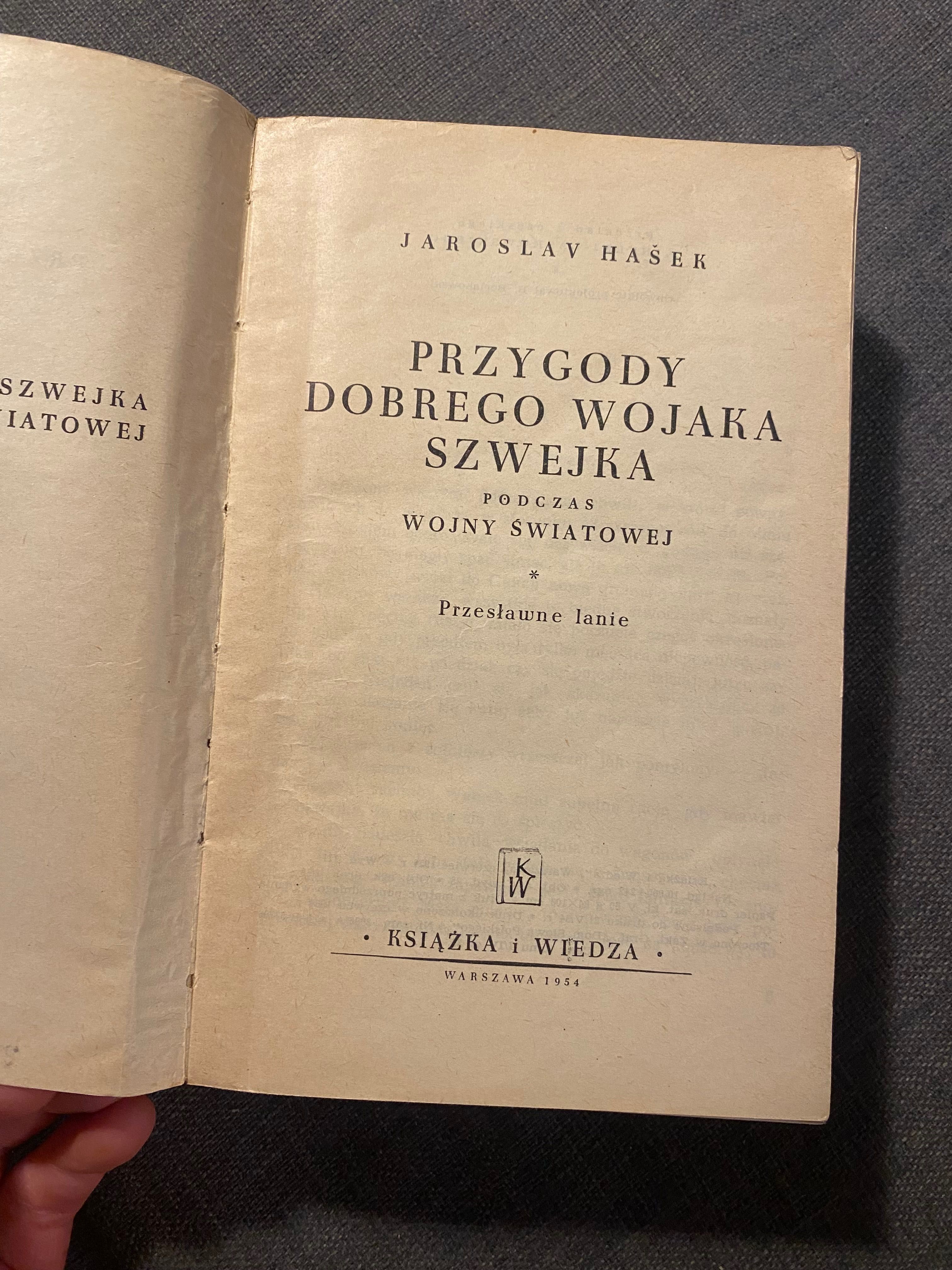 Jaroslav Hašek „Przygody dobrego wojaka Szwejka” 1954r DWIE KSIĄŻKI