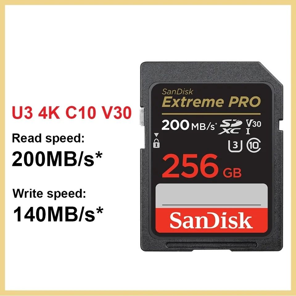 Карта памяти 128GB 256GB SDXC SanDisk Extreme Pro UHS-I V30 U3