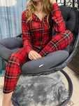 Трендовая натуральная пижама/домашний костюм в клетку Sleep in S/M