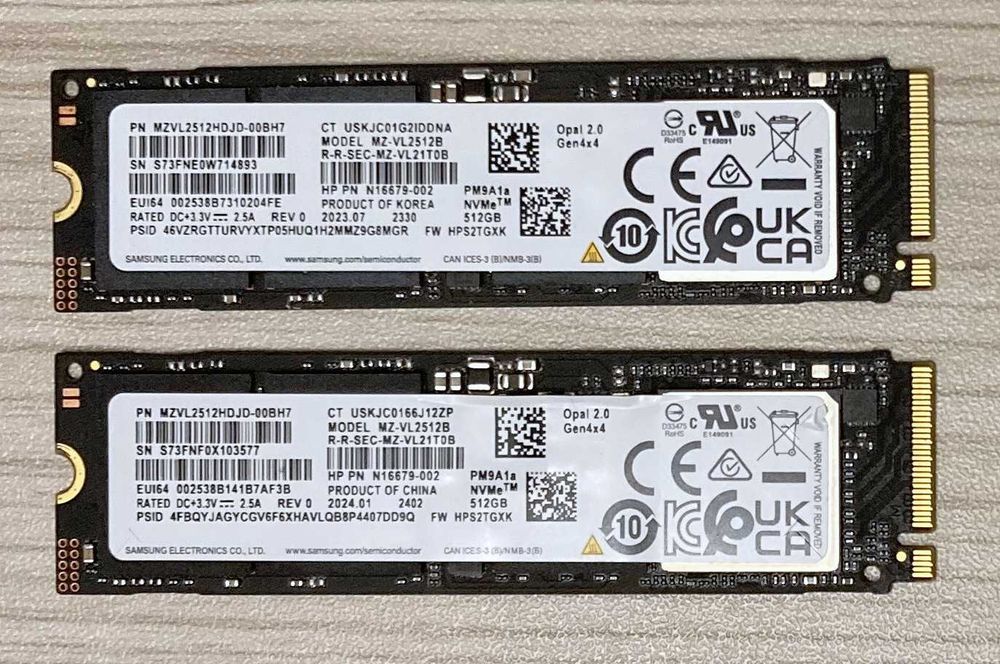 Samsung PM981a PM9A1 PM9A1a 512GB NVMe SSD 2280 Micron Crucial SATA