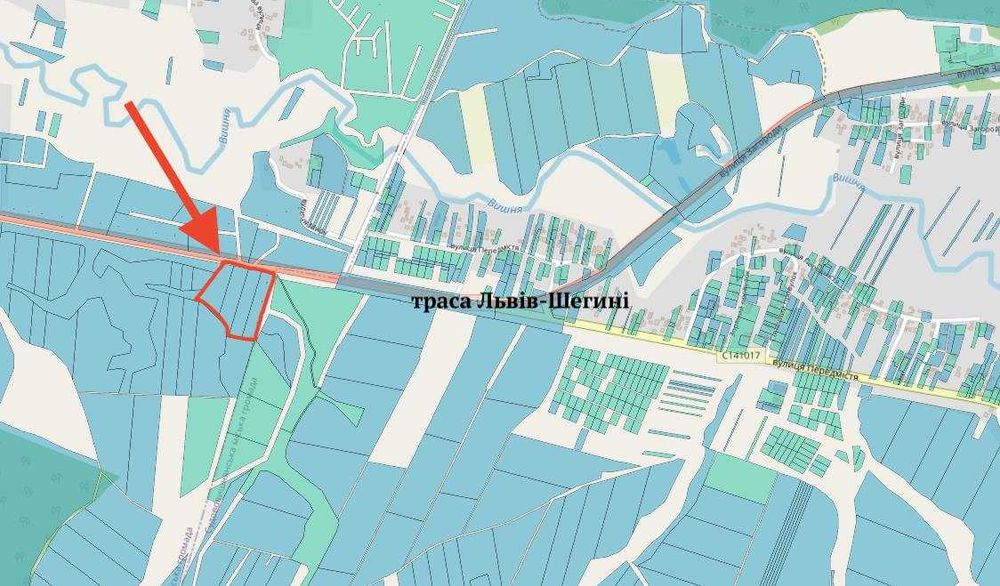 Продаж земельної ділянки в м. Судова Вишня (траса Львів-Шегині)