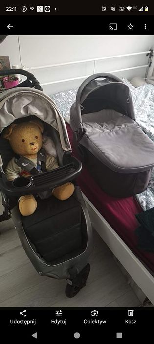 Wózek spacerowy i gondola składany jedną ręką zwrotny