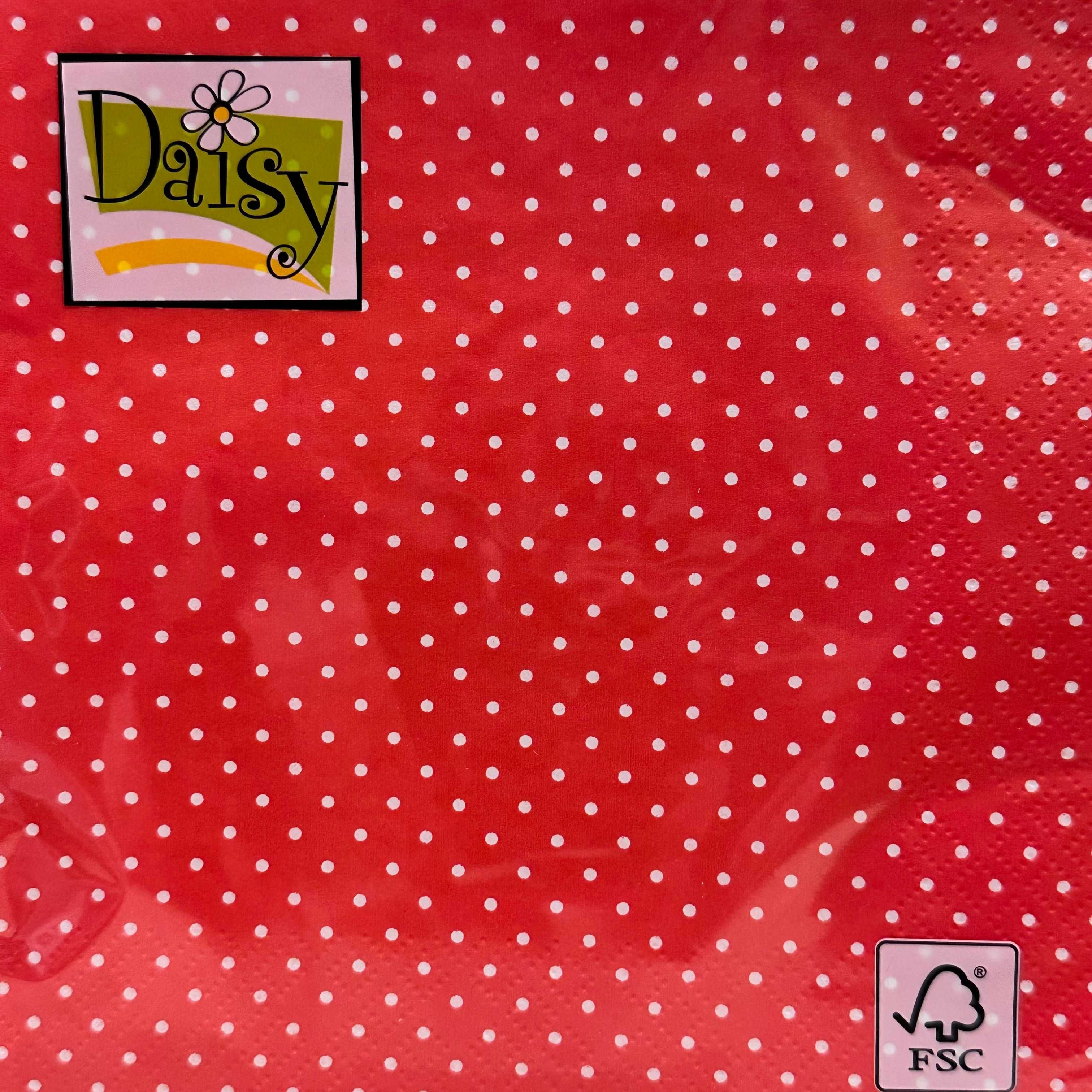 serwetka White dots on red Daisy 1Kpl-20szt