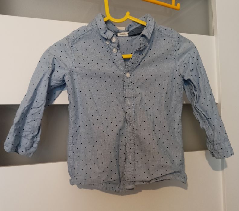 H&M Koszula błękitna w kropki r.86