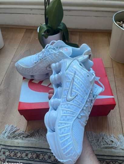 Buty-Trampk Nike Shox TL White Metallic Silver Max Orange R.37.5