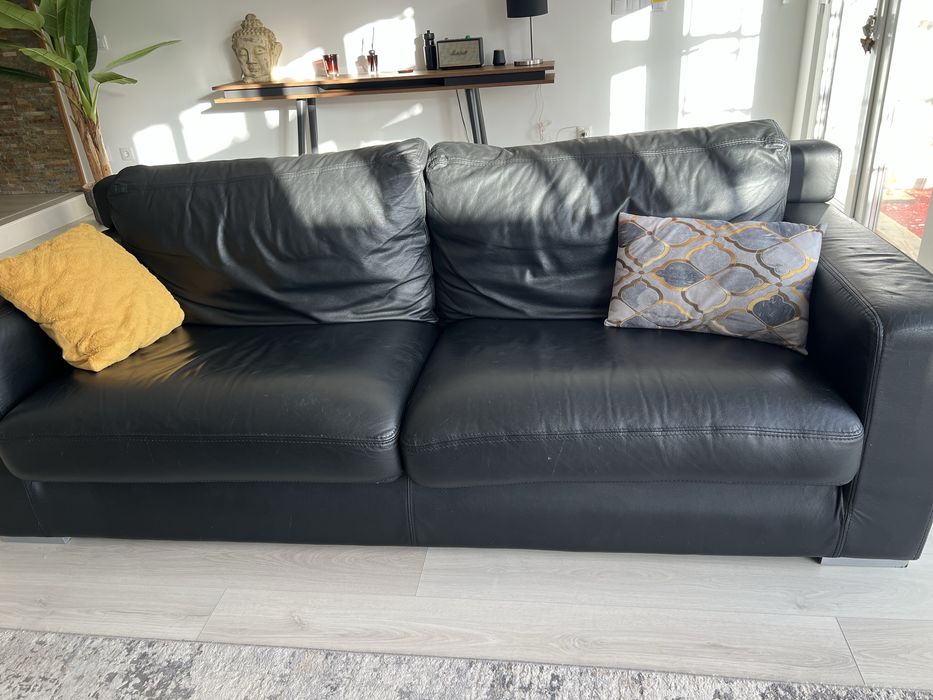 Sofás em Pele preto e branco