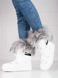 Nowe buty śniegowce białe futerko ocieplane bardzo ciepłe rozm 37