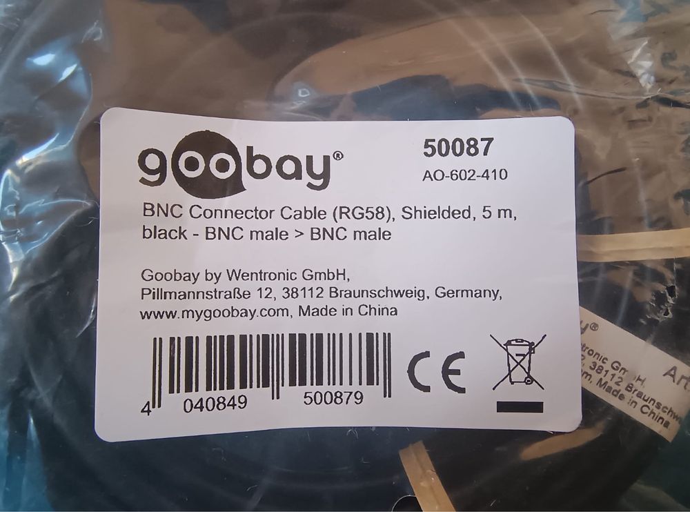 BNC кабель 50ом довжина 0,5 5 10м Нові!