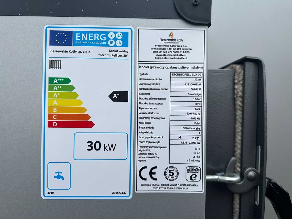 Kocioł z Podajnikiem Pellet 30kW 5 klasa Piec Dotacja Dostawa Grat Eko