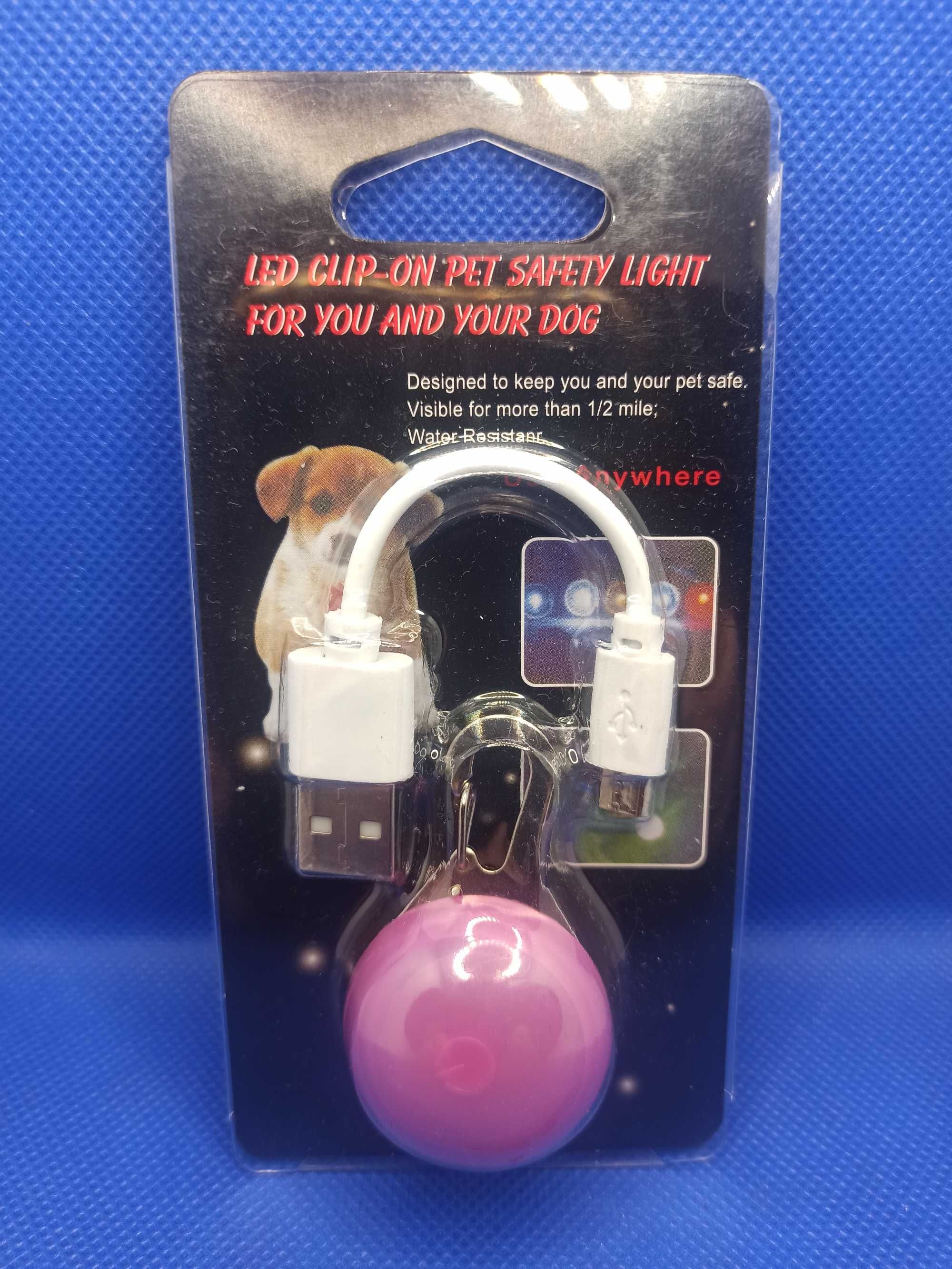 Светящийся USB брелок на ошейник для собак и кошек