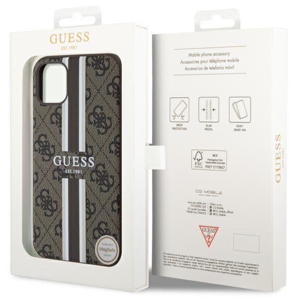 Guess Etui iPhone 11 / Xr Brązowe z Magnesem MagSafe