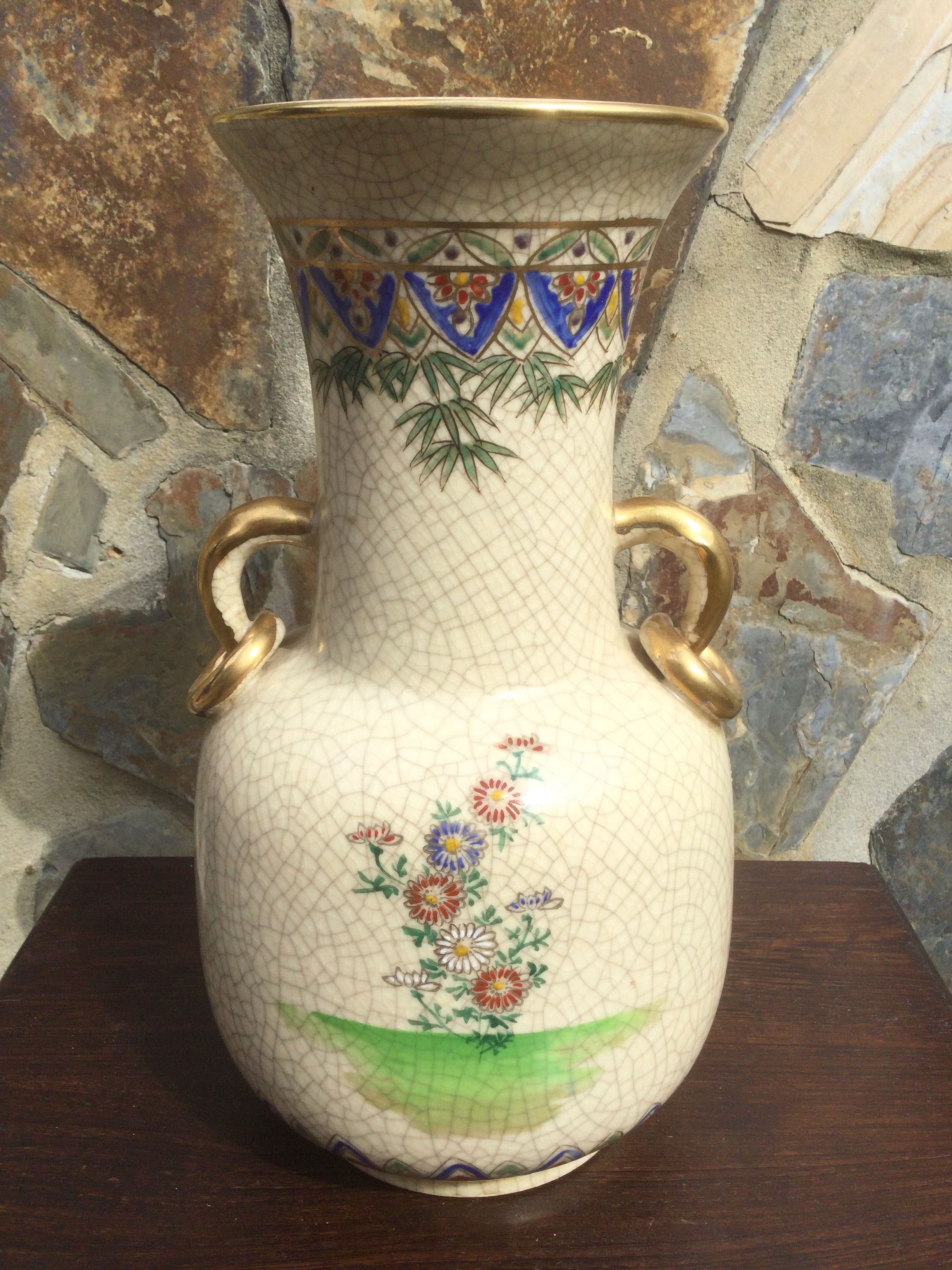 Jarrão Ceramica Chinesa séc XIX 32 cm Assinado
