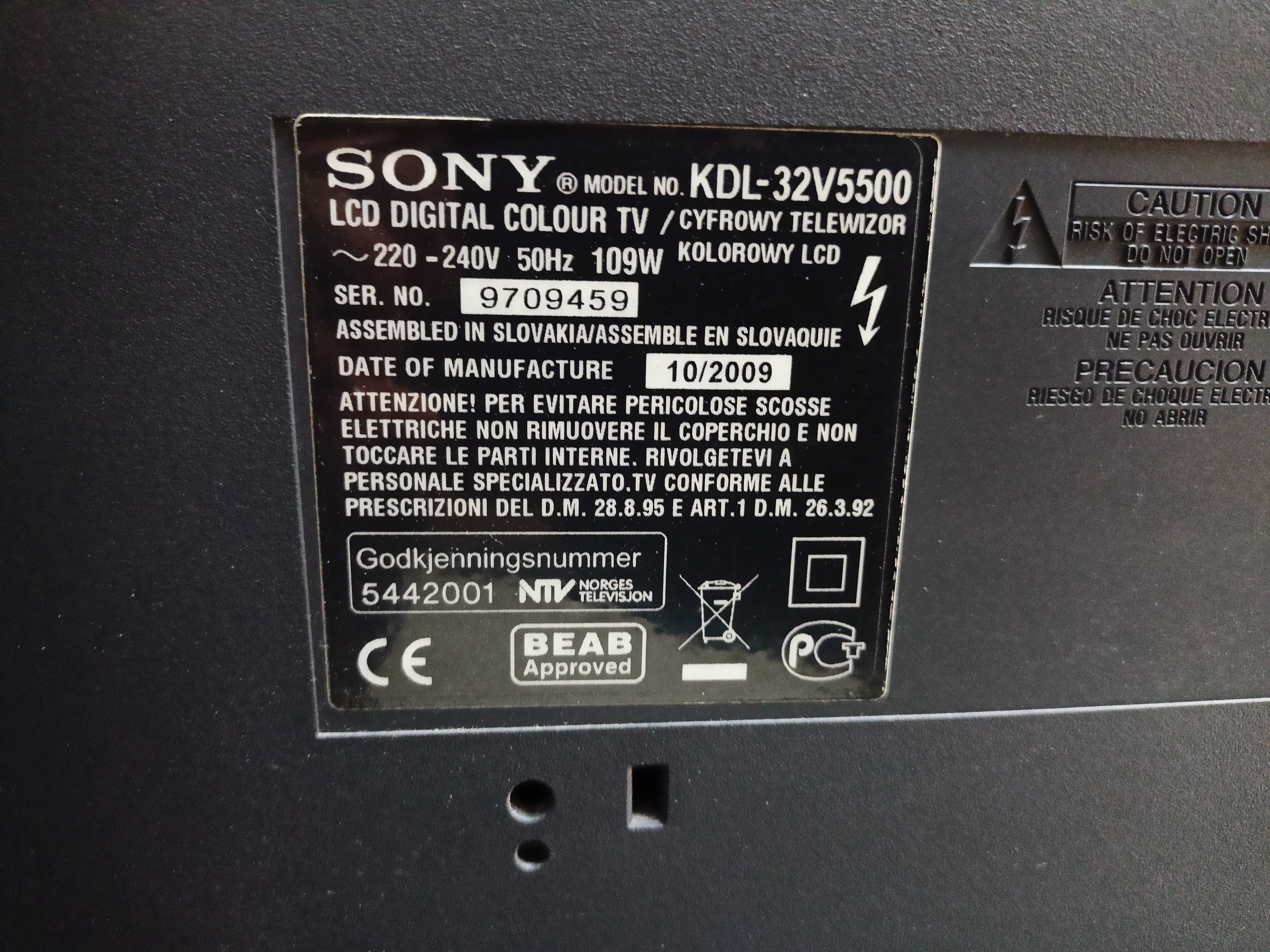Telewizor SONY BRAVIA 32" + dekoder DVB-T2