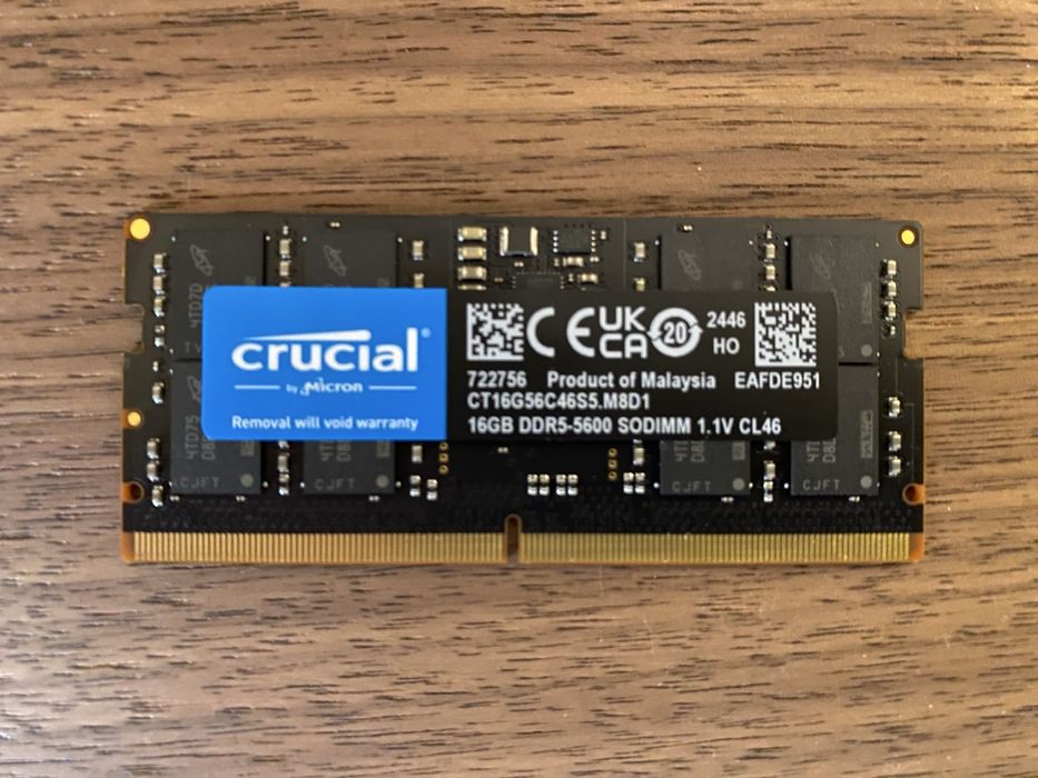 Memória CRUCIAL sodimm 16GB 5600mhz