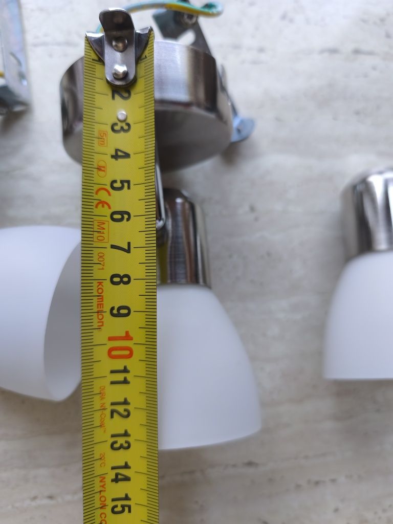 Lampa nad obraz Zestaw 3 szt stal nierdzewna i mleczne szkło.