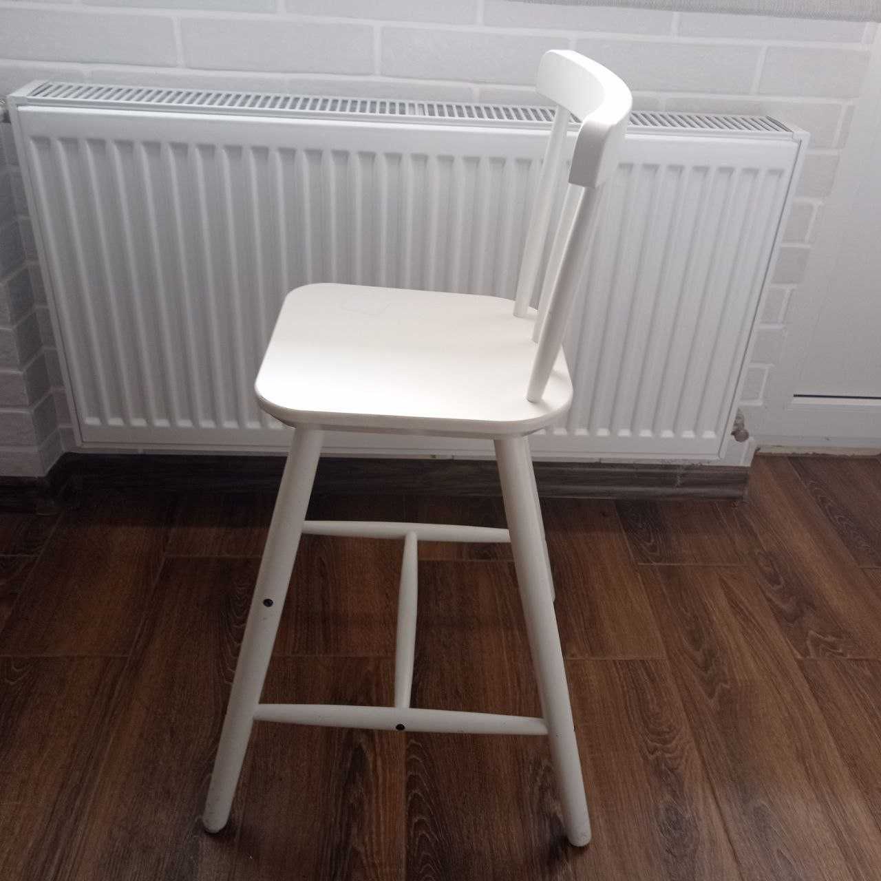 Дитячий високий стілець AGAM IKEA білий дерев'яний