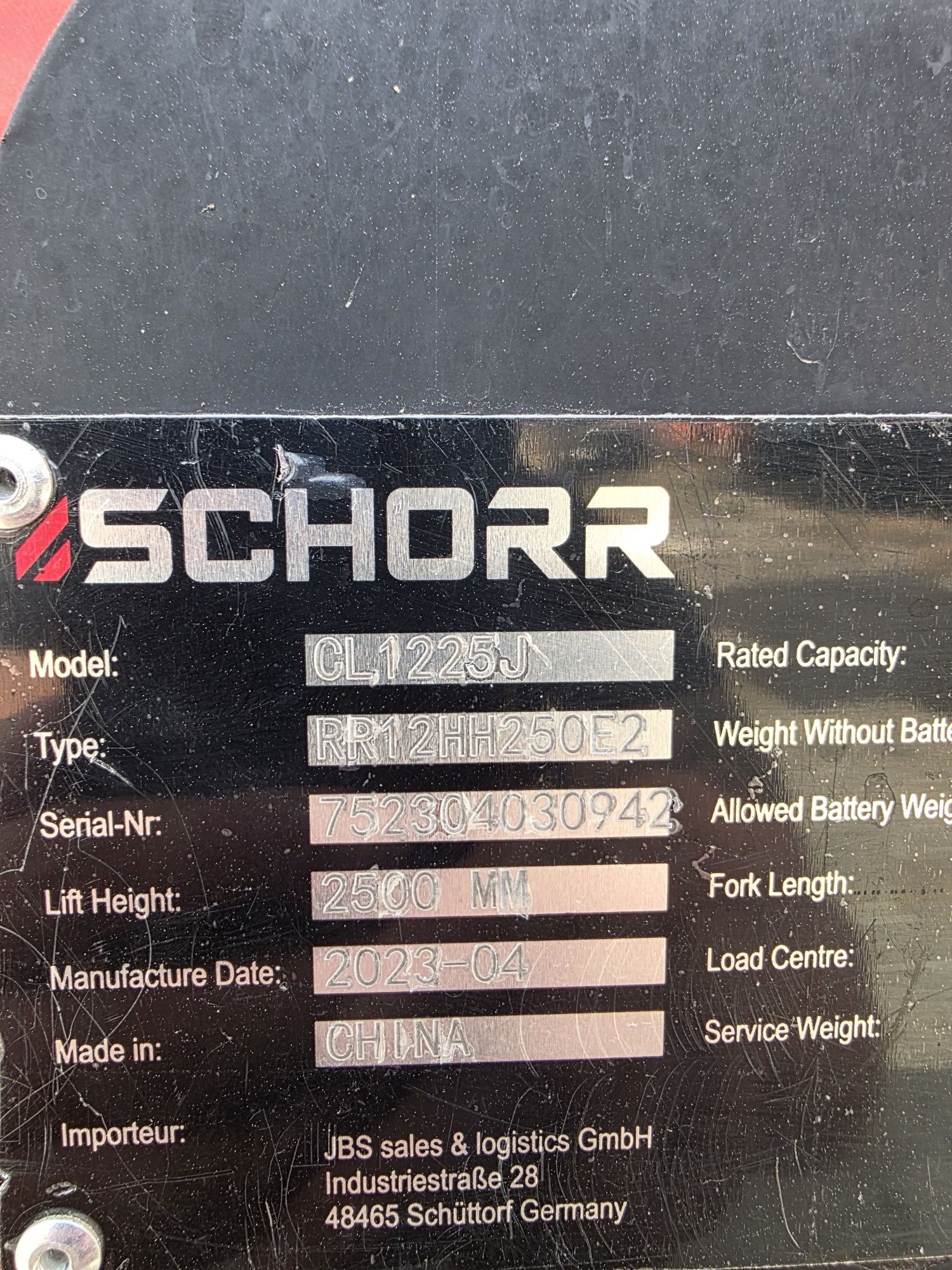 Empilhador Elétrico Schorr CL1225J