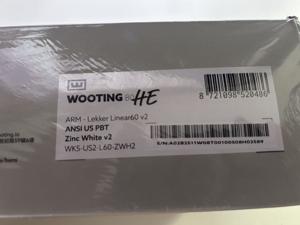 NEW! Wooting 80HE Zinc WHITE v2. Ігрова магнітна клавіатура 8К Hz.