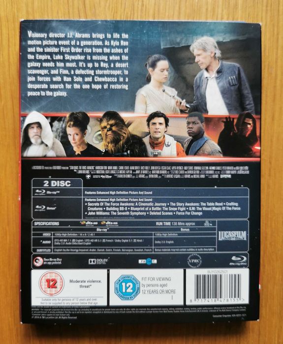 Star Wars: The Force Awakens (Przebudzenie Mocy) 2x Blu-ray (En)(2015)